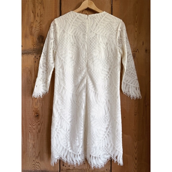 Sz S Lovers + Friends Marlie Mini Boho Chic Dress In Ivory Eyelet Lace EUC - Picture 2 of 6